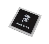 plaque wc Autocollant de signe de toilette non fumeur de 10 cm | Autocollants muraux noirs avec Logo d'interdiction de lieux publics, autocollant en caoutchouc(Keep quiet)
