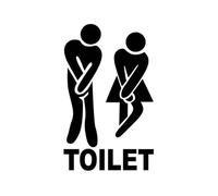 Plaque Wc Autocollants muraux amovibles 3D for panneau d'entrée de toilette, drôle femme et homme, affiche de porte de toilette, autocollant de Surface miroir, décor DIY(Color 02)