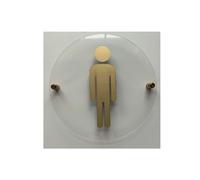 Plaque Wc Femmes hommes unisexe bureau café toilettes flèche directionnelle signes acrylique affaires Handicap salle de bains bois flottant 3D Relief(Color-01,Width 15cm)