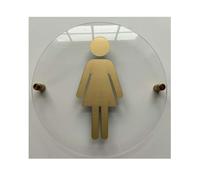 Plaque Wc Femmes hommes unisexe bureau café toilettes flèche directionnelle signes acrylique affaires Handicap salle de bains bois flottant 3D Relief(Color-02,Width 20cm)