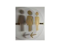 Plaque Wc Femmes hommes unisexe bureau café toilettes flèche directionnelle signes acrylique affaires Handicap salle de bains bois flottant 3D Relief(Color-05,Width 10cm)