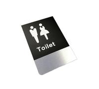 Plaque WC Panneau de porte Double face monté sur le côté, panneau rappel for toilettes, signalisation salle bain for hommes et femmes, d'hôtel(Single-sided)