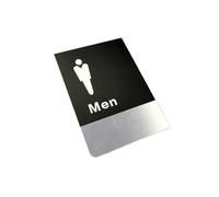 Plaque WC Panneau de porte Double face monté sur le côté, panneau rappel for toilettes, signalisation salle bain for hommes et femmes, d'hôtel(Single-sided-01)
