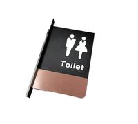 Plaque WC Panneau de porte Double face monté sur le côté, panneau rappel for toilettes, signalisation salle bain for hommes et femmes, d'hôtel(Double-sided-06)