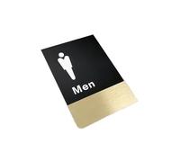 Plaque WC Panneau de porte Double face monté sur le côté, panneau rappel for toilettes, signalisation salle bain for hommes et femmes, d'hôtel(Single-sided-04)