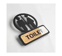 Plaque WC Panneau de toilette auto-adhésif, signalisation salle bains, panneau rappel toilettes, Plaque suspendue for entreprise commerciale, bureau, mur porte publique(1)