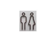 Plaque Wc Panneau de toilettes 3D en acrylique, unisexe, noir et doré, montage facile sur porte for hôtels et chambres d'hôtes, matière plastique, 1 pièce(Color-1)