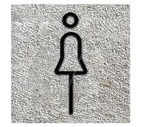 Plaque Wc Panneau de toilettes auto-adhésif, signalisation salle bains, Plaque suspendue for entreprise, maison, bureau, porte publique, mur pour la Porte(Black Women)
