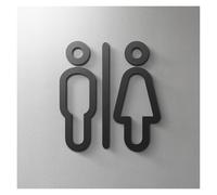 plaque wc Panneau de toilettes en forme de flèche en relief 3D | Plaque élégante for porte de salle de lavage, étiquette murale, signalisation de salle de bain(6,Width 25cm)