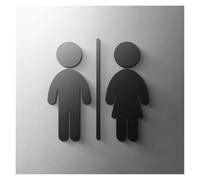 plaque wc Panneau de toilettes en forme de flèche en relief 3D | Plaque élégante for porte de salle de lavage, étiquette murale, signalisation de salle de bain(22,Width 25cm)