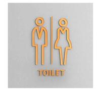 Plaque Wc Panneau de toilettes Panneau de toilettes for hommes et femmes Panneau d'invite publique créatif personnalisé Toilettes publiques Hôtel Bureau(30,25x16cm (3MM thick))