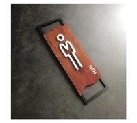 Plaque WC Panneaux de porte salle bains chambre à coucher, panneau toilette en bois, Plaque d'immatriculation maison, autocollant mural Wc, d'adresse signalisation(MEN-01,8x25cm)