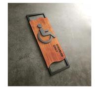 Plaque WC Panneaux de porte salle bains chambre à coucher, panneau toilette en bois, Plaque d'immatriculation maison, autocollant mural Wc, d'adresse signalisation(DISABLED ONLY,8x25cm)