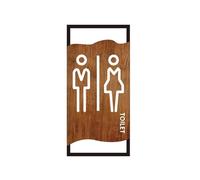 Plaque WC Panneaux de porte salle bains chambre à coucher, panneau toilette en bois, Plaque d'immatriculation maison, autocollant mural Wc, d'adresse signalisation(TOILET-02,8x25cm)