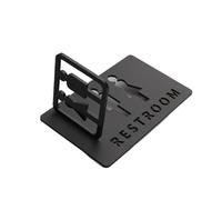 Plaque WC Panneaux de toilettes, centres commerciaux, immeubles bureaux, plaques porte, indicateur rappel, panneau d'orientation, signalisation des Wc, montage latéral 3D(B,25x14.9cm)