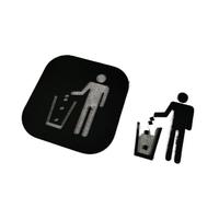 Plaque Wc Panneaux de toilettes Commode Toilettes à la turque Signalisation de rappel creuse Plaque de porte Rappels de chaleur Plaque indicatrice Plaque de porte de salle de bain WC(10,15cm x 15cm)