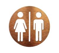 Plaque Wc Panneaux de toilettes personnalisés for tous les sexes, panneau de porte de toilette, Plaques de salle de bain, panneau en aluminium Composite, or argent(Gold,14x14cm)