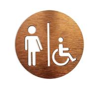 Plaque Wc Panneaux de toilettes personnalisés for tous les sexes, panneau de porte de toilette, Plaques de salle de bain, panneau en aluminium Composite, or argent(Gold 1,10x10cm)