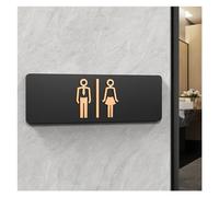 Plaque WC Panneaux simples de salle bains for hommes et femmes, panneau guidage des toilettes publiques, Index l'hôtel à gauche droite, d'invite en acrylique(3,30x10cm)