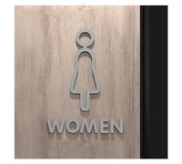 Plaque WC Plaque De Signalisation Toilette En Acrylique 3D, Couleur Noir Et Or, Étiquette Murale Porte Salle Lavage, Autocollant, Support Wc, Panneau, Décoration Artistique D'hôtel Maison(18,25x16cm)