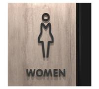 Plaque WC Plaque De Signalisation Toilette En Acrylique 3D, Couleur Noir Et Or, Étiquette Murale Porte Salle Lavage, Autocollant, Support Wc, Panneau, Décoration Artistique D'hôtel Maison(6,18x11cm)