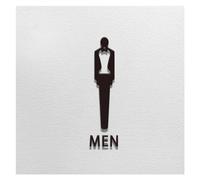 Plaque WC Plaque de signalisation toilette en acrylique 3D, couleur noir et or, étiquette murale porte salle lavage, autocollant, support Wc, décoration artistique d'hôtel maison(B-man)