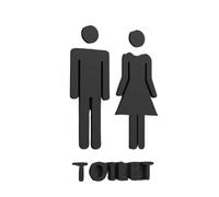 Plaque Wc Plaque de signalisation toilette en forme flèche 3D acrylique, étiquette autocollante élégante for porte salle lavage, panneau bains, décoration artistique for la maison(Color 29,20x12cm)