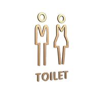 Plaque Wc Plaque de signalisation toilette en forme flèche 3D acrylique, étiquette autocollante élégante for porte salle lavage, panneau bains, décoration artistique for la maison(Color 22,20x12cm)