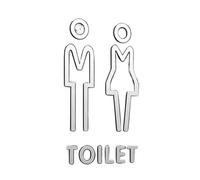 Plaque Wc Plaque de signalisation toilette en forme flèche 3D acrylique, étiquette autocollante élégante for porte salle lavage, panneau bains, décoration artistique for la maison(Color 25,20x12cm)