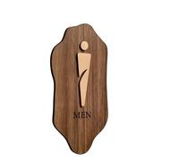 Plaque Wc Signalisation en bois for hommes et femmes, panneau de porte de toilettes, salle de bain publique, Instruction, hôtel, WC, autocollant mural(Color-01,25x12cm)