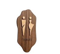 Plaque Wc Signalisation en bois for hommes et femmes, panneau de porte de toilettes, salle de bain publique, Instruction, hôtel, WC, autocollant mural(Color-03,20x10cm)