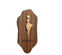 Plaque Wc Signalisation en bois for hommes et femmes, panneau de porte de toilettes, salle de bain publique, Instruction, hôtel, WC, autocollant mural(Color-02,25x12cm)