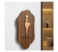 Plaque WC Signalisation en bois for toilettes for hommes et femmes, autocollant mural for d'hôtel, panneau d'instructions de salle bains, décoration la maison(2,25x12cm)