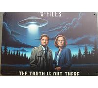 Plaque X-Files Mulder Scully Et Ovni The Truth Is Out There Tôle Déco 30cm