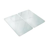 Plaques à Découper en Verre 2 Pièce 30x52 cm Durable Effet Satiné Rectangulaire Hygiénique Protection des Surfaces Facile à Nettoyer avec Pieds Antidérapants pour la Cuisine