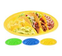 Plaques à tacos - Plateau de service réutilisable 4 pièces | Assiettes à tacos Divided pour dîner, cuisine, mariage, célébration, déjeuner, restaurant, utilisation commerciale, aliments, faciles à
