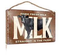 Plaques amusantes pour homme « Farm Fresh Milk Straight From The Farm » - Décoration à suspendre pour piscine (20 x 30 cm)