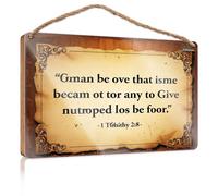 Plaques amusantes pour homme « God Is Great, For He Became Poor To Make Us Rich » (20 x 30 cm)