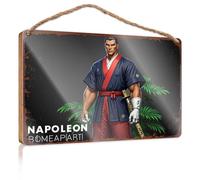 Plaques amusantes pour homme Samurai Napoleon : The Unlikely Warrior Wooded Sign Panneau de salle de bain pour porte d'entrée Panneau en bois (23 x 35 cm)
