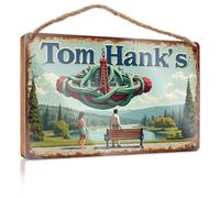 Plaques amusantes pour homme Tom Hanks' Journey Through The Labyrinth Of Life Panneau en bois pour porte d'entrée (15 x 28 cm)