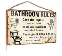 Plaques amusantes pour hommes Règles de salle de bain : utilisez du papier toilette, rincez après utilisation. Panneau décoratif à suspendre pour piscine (20 x 30 cm)