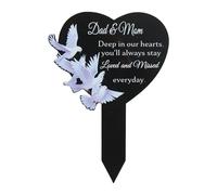 Plaques commémoratives en forme de cœur en acrylique résistant aux intempéries pour la perte d'un parent - Décoration commémorative - Cadeaux pour la perte de papa et maman