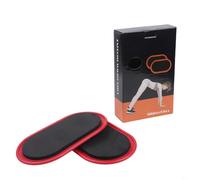 Plaques coulissantes double face pour exercices de pilates et de yoga, glisse lisse sur les surfaces en bois dur et tapis pour des entraînements efficaces (rouge)