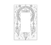 Plaques/couvercles de prise de courant, attrape-rêves en plumes bohèmes, accents muraux éthérés beige neutre, plaques murales artistiques en thermoplastique, taille standard simple à bascule