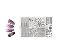 Plaques d ' estampage d ' ongles professionnelles modèles d ' art de pointe française florale en acier inoxydable pour manucure à domicile outil réutilisable modèles d ' art d ' ongles français