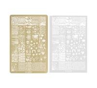 Plaques d ' estampage pour Nail Art, dessins de lignes de fleurs, de timbre d ' images, modèle de manucure en acier inoxydable, outils d ' art, plaques de timbre