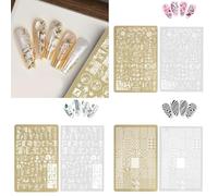 Plaques d ' estampage pour Nail Art, dessins de lignes de fleurs, de timbre d ' images, modèle de manucure en acier inoxydable, outils d ' art, plaques de timbre