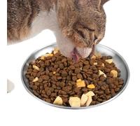 Plaques d'alimentation Shallow, Cat Water Bowl, Stainless Steel Metal Cat Dishes, Wide Whisker-Friendly Food Tray, Rust Resistant Pet Feeding Station for Travel Apartment Home Kitchen Bedroom Dining