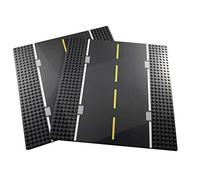 Plaques de Base de Blocs de Construction de Route Droites, paquet de 2 | Construisez des villes personnalisées avec des plaques routières parfaites pour les véhicules, les bâtiments et l'imagination