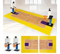 Plaques de base pour terrain de basket-ball et ensembles de 2 supports de basket-ball, briques de construction pour jeu de basket-ball, compatibles avec les grandes marques de jouets bois